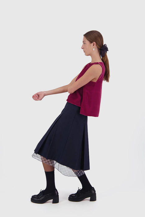 Everything Works Out Pleat Skirt - Checks