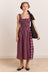 Molly Midi Dress - Magenta Check