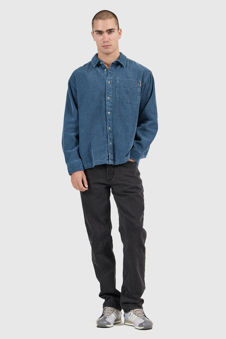 Campus Chunky Cord LS Shirt - Washed Blue