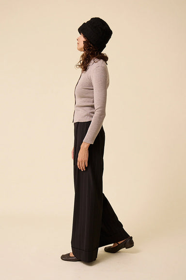 Ramona Trouser - Black Pinstripe