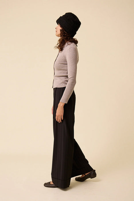 Ramona Trouser - Black Pinstripe