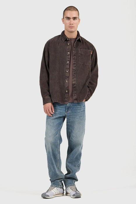 Campus Chunky Cord LS Shirt - Dark Brown