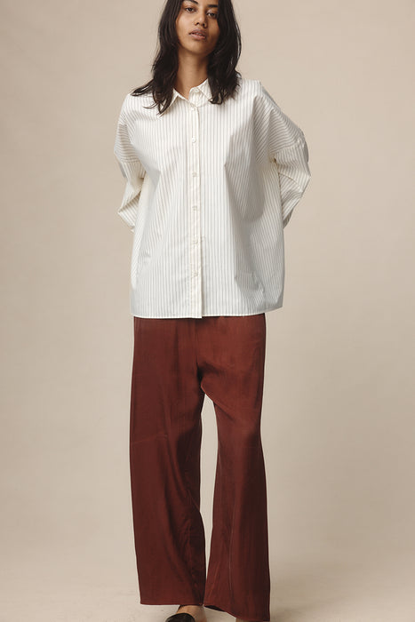 Edie Shirt - Ivory / Black Stripe