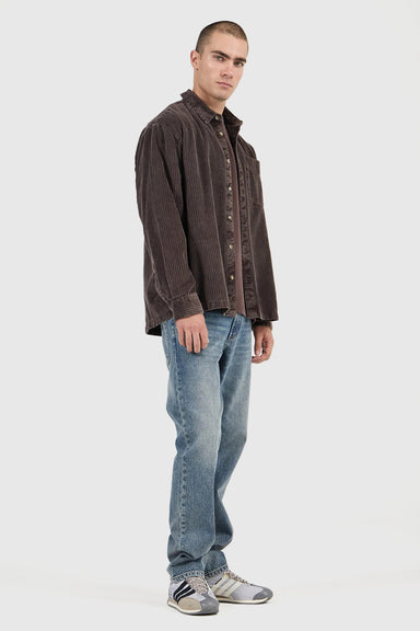 Campus Chunky Cord LS Shirt - Dark Brown