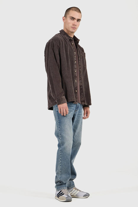 Campus Chunky Cord LS Shirt - Dark Brown