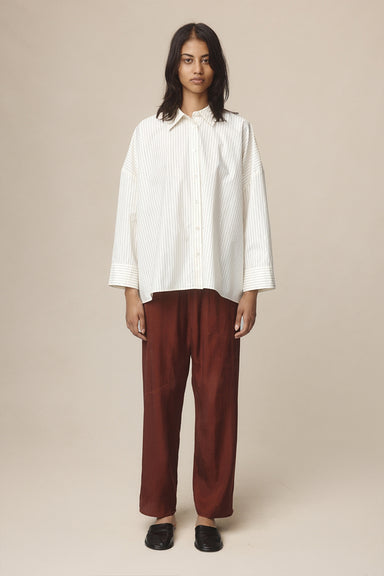 Edie Shirt - Ivory / Black Stripe
