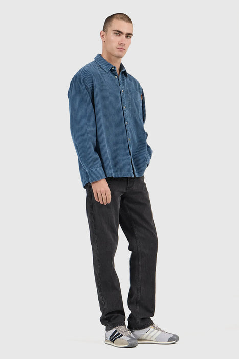 Campus Chunky Cord LS Shirt - Washed Blue