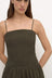 Connie Cotton Shirred Dress - Dark Military