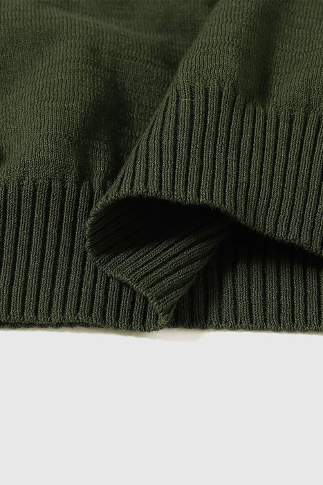 Half Zip Panel Polo Ombre Plaid - Olive