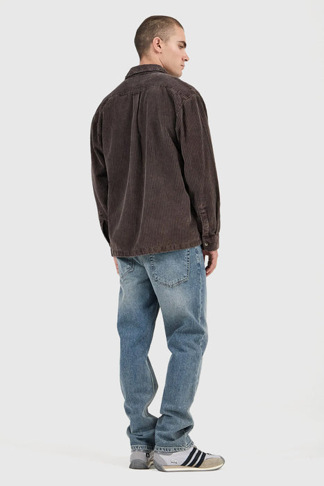 Campus Chunky Cord LS Shirt - Dark Brown