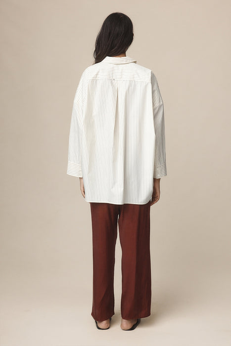 Edie Shirt - Ivory / Black Stripe