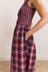 Molly Midi Dress - Magenta Check