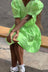 Priya Puff Sleeve Mini Wrap Dress - Green