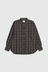 Mo Oversized Wool Check Shirt - Dark Navy Check