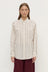 Amaro Italian Stripe Long Sleeve Shirt - Merlot / White Stripe