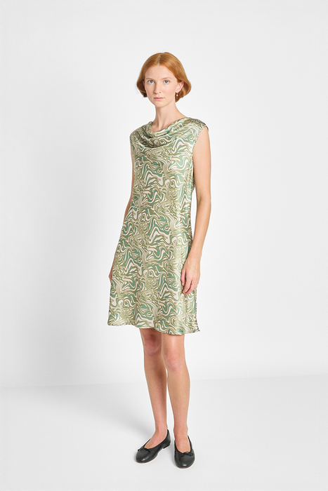 Free Association Dress - Green Swirl