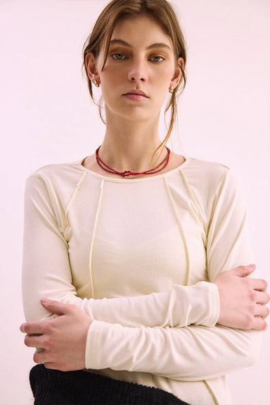 Pharlain Seam Top - White