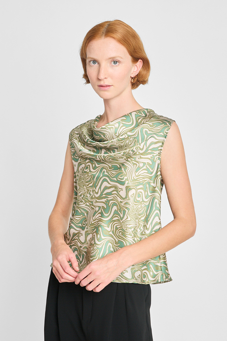 Sage Advice Top - Green Swirl