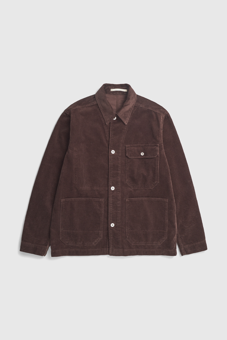 Folke Wide Corduroy Chore Jacket - Espresso