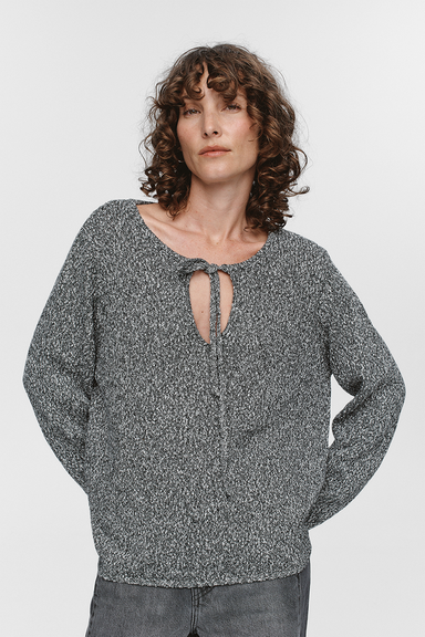 Gabrielle Jumper - Black / Ivory Melange