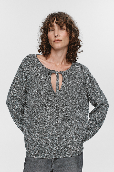 Gabrielle Jumper - Black / Ivory Melange