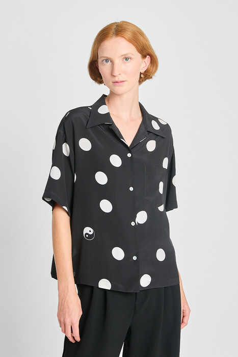 Perfect Circle Shirt - Black Polka Dot