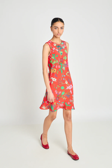 Butterflies Dress - Red Floral
