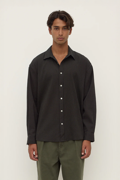 Murphy Long Sleeve Shirt - Moss / Black