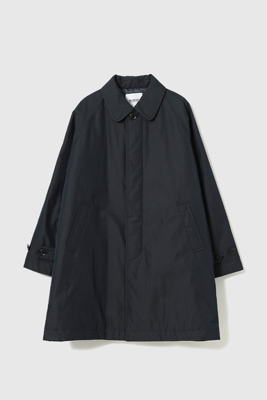 Chambray Soutien Collar Coat - Dark Navy