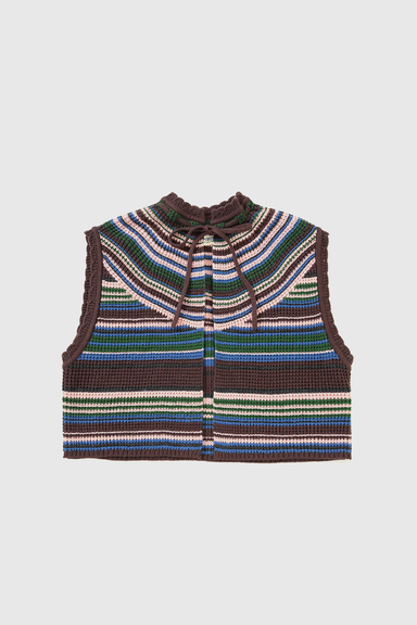 Multi Striped Vest - Brown