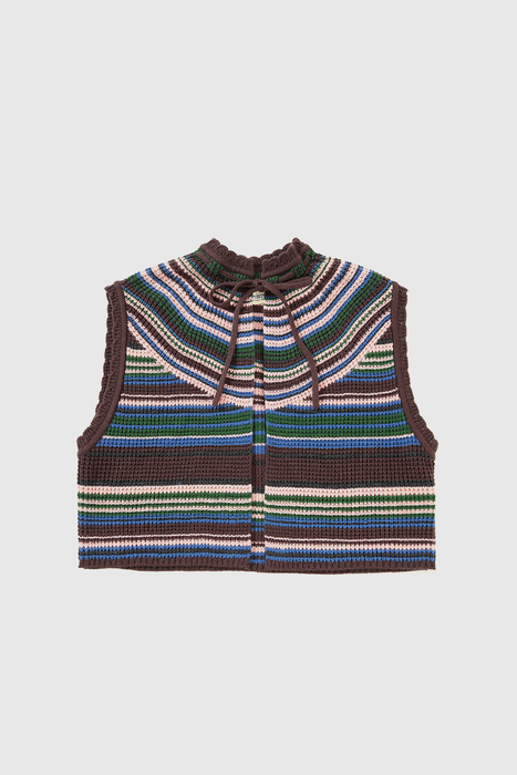 Multi Striped Vest - Brown