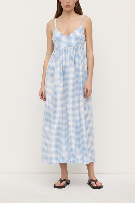 Ainslee Midi Dress - Blue Check