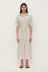 Ria Stripe Midi Shirt Dress - Cream / Smoke