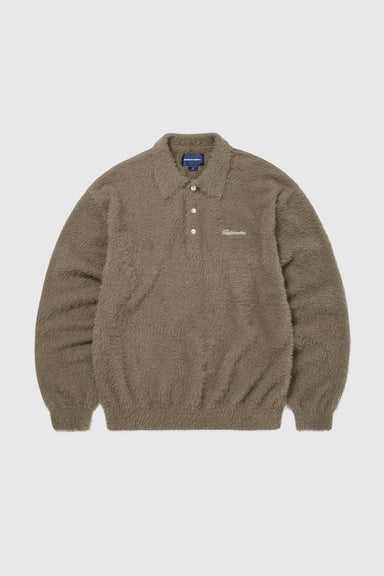 SCT-Logo Shaggy Knit Polo - Mud