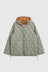 Soft Shell Military Hood W-Zip Down Jacket - Dark Sage Green