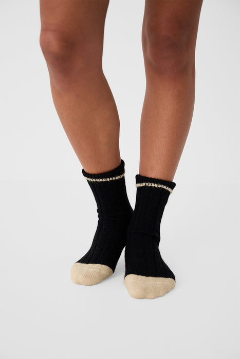 Yin & Yang Socks - Black / Creme Toe