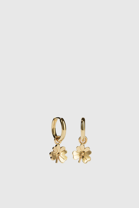 Lucky Clover Charm Earrings - Gold Plated
