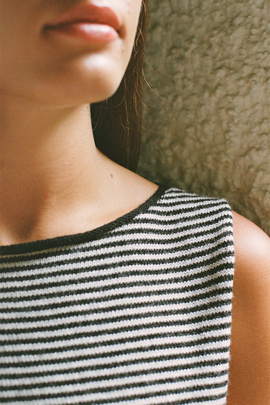 Star Vest - Black / Creme Stripe