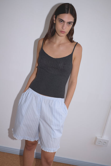 Ribbed Tank - Dark Charcoal