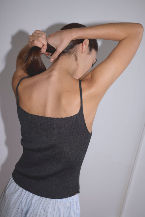 Ribbed Tank - Dark Charcoal