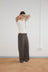 Double Belted Pant - Brown Stripe