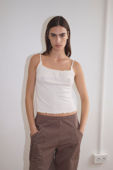 Flounce Tank - Cream