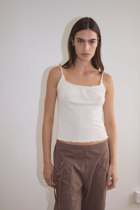 Flounce Tank - Cream