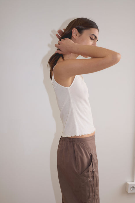 Flounce Tank - Cream