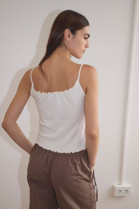 Flounce Tank - Cream