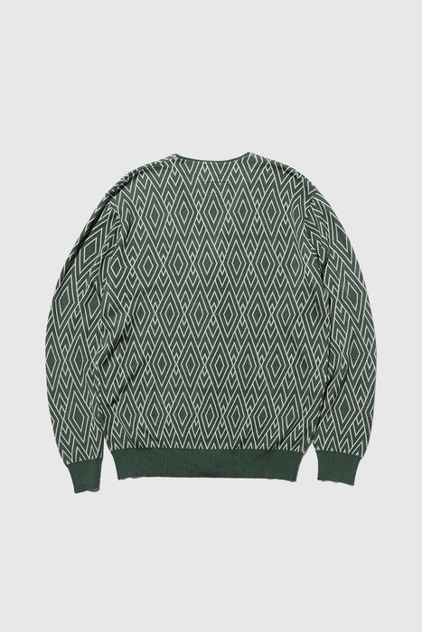 Cardigan Zigzag Pattern Jacquard - Green