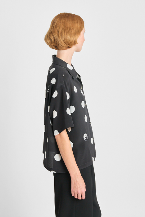 Perfect Circle Shirt - Black Polka Dot