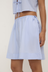 Havana Stripe Poplin Skirt - Blue / White Stripe