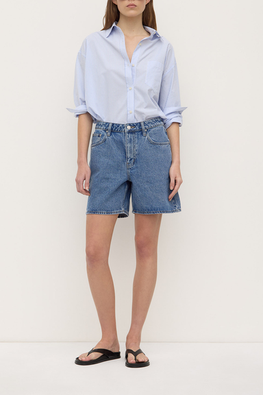 Mid Rise Vintage Denim Short - Dark Stone