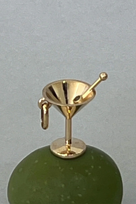 Martini Charm Set - Sterling Silver, Green Sapphire